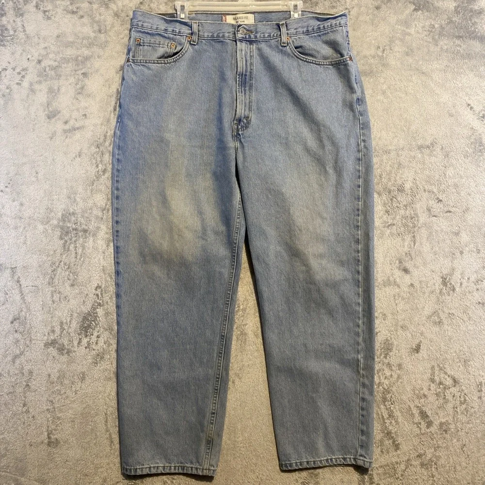 Levis 550 Jeans Men's Sz 42x30 Blue Faded Relaxed Distressed Classic Casual Dad